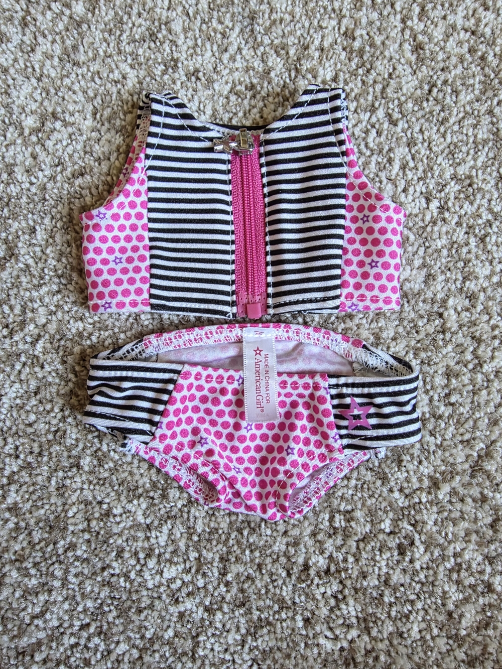 American Girl Stripes And Dots Swimsuit